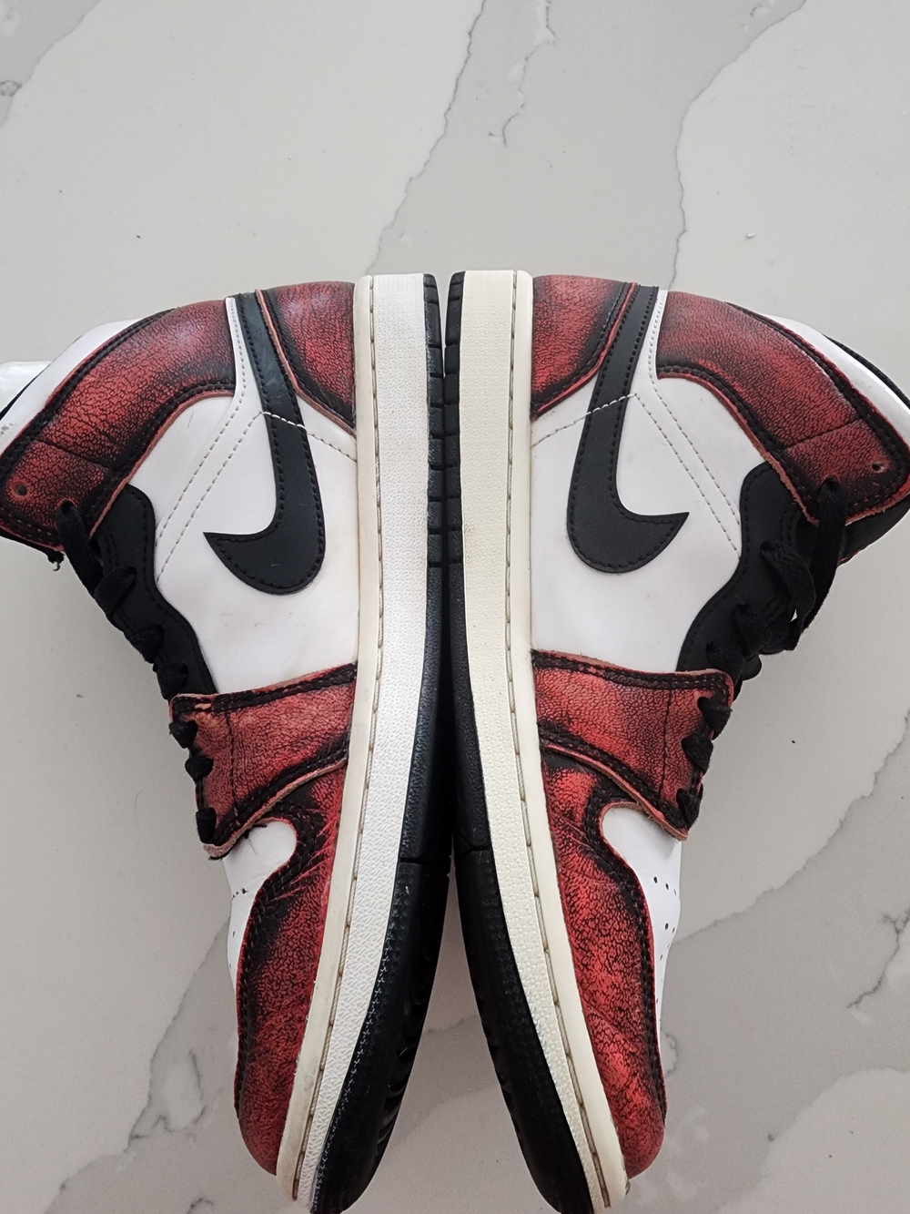 Nike Air Jordan 1 Mid Men’s Sneakers - Wear-Away Chicago 7.5 - Picture 3 of 6